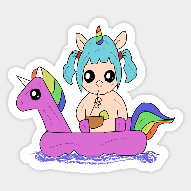 Unicorn in a summer mood Sticker by Shadowbyte91